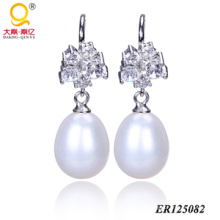 925 Sterling Silver Pearl Earrings (BR125082)